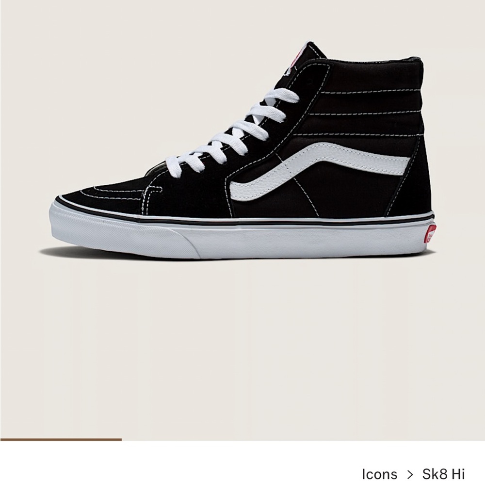 NEW Vans Sk8-Hi Black and White High Top Sneakers